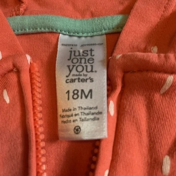 Carters‎ hooded lightweight Zipup 18mo - Picture 3 of 4